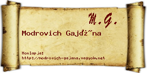 Modrovich Gajána névjegykártya